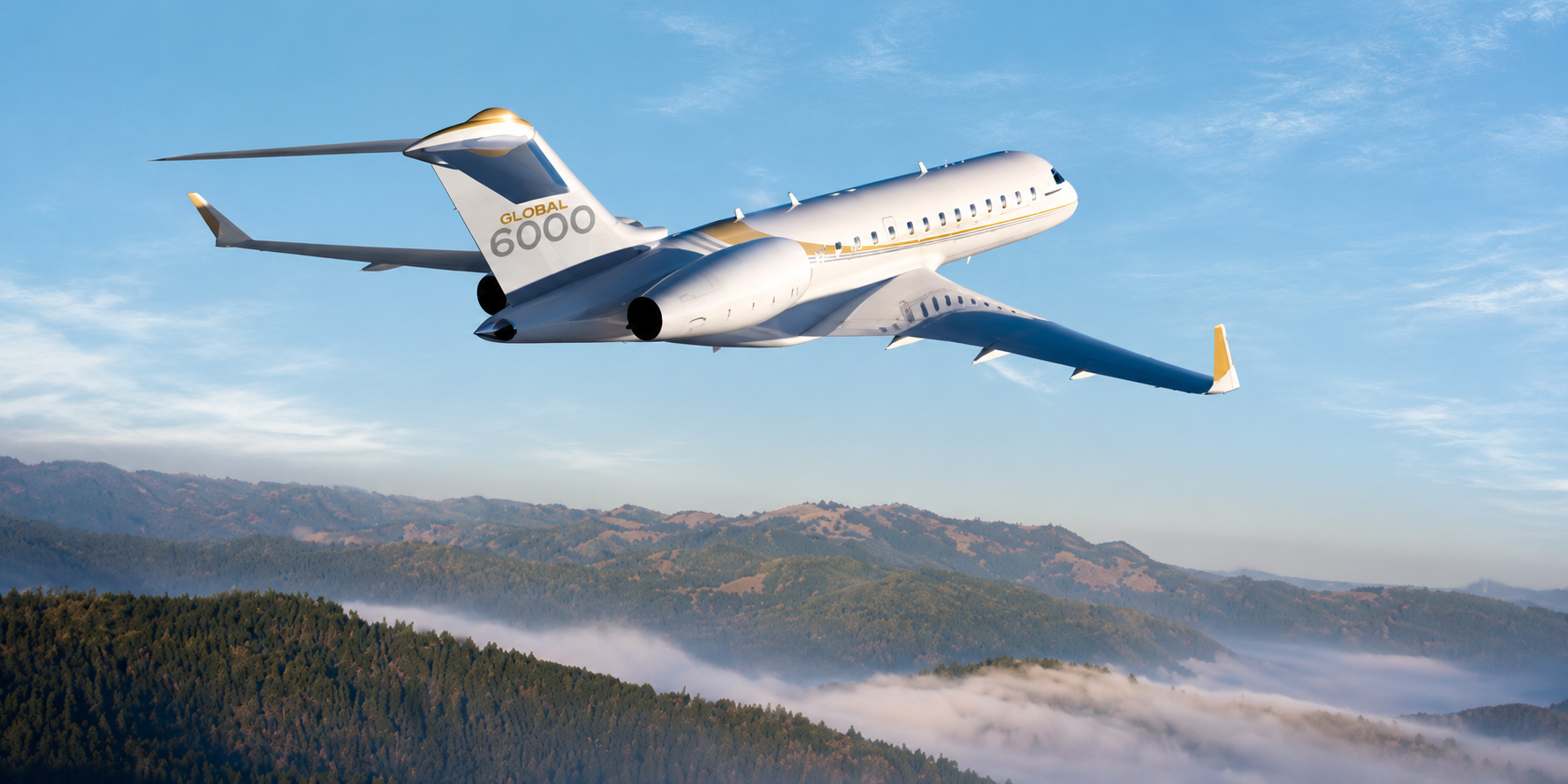 Illustrative Global 6000 in flight