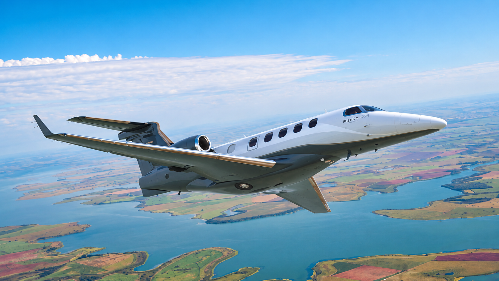 Illustrative Phenom 300E in flight